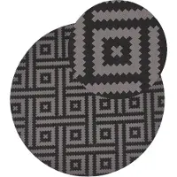 Beliani AJMER - Outdoor vloerkleed - Grijs/Zwart - 160 cm - Polypropyleen