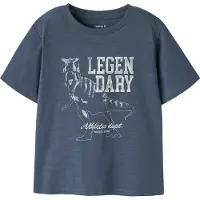 Name it Shirt 'NMMFeath' ivoor / blauw gemêleerd