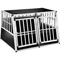 TecTake Hondentransportbench double met een schuine achterwand zonder scheidingswand - 402226