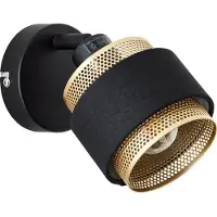 Brilliant Zwart Met Gouden Wandlamp Grove 1 Lichts