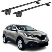 Aurilis Bagagedrager voor Renault Kadjar, modeljaren 2015-2022, aluminium, zwart, 2-delig, met ABE-certificaat
