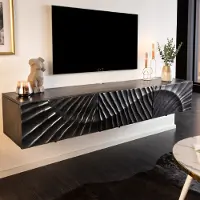 Riess Massief tv-meubel SCORPION 160 cm hangend dressoir van zwart mangohout - 41995