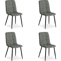 Homestyle4u Eetkamerstoelen van Linnen - 4 Stoelen - Grijs