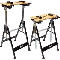 Baumarktplus TRUTZHOLM - Werkbanken Inklapbaar & Verstelbaar - Max. 100 kg per Stuk - Klemtafels - Mobiele Werktafel Set - 2 Stuks Voordeel
