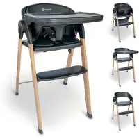 Babygo Levels Black Wood Kinderstoel