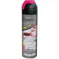 BIODUR Acryl Markeerspray - Roze - 500 ML - Fluorescerend - 360 graden Ventiel - Weer/UV-bestendig - Sneldrogend - Hoge zichtbaarheid