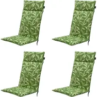 Madison tuinstoelkussen hoge rug fergus green ca. 120x50 cm set van 4