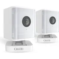 Calex Smart Security Indoor Camera - Beveiligingscamera met bewegingsdetectie & Spotlight - 2K (full HD) - Wit - Duopack