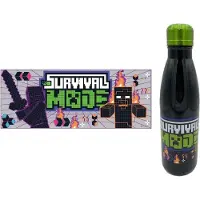Stor Minecraft drinkfles Digital Forest – Roestvrij staal – 780 ml – Sluit goed af – Drinkfles voor kinderen – BPA-vrij – Zwart