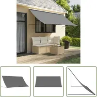 The Living Store Uitklapbare Luifel - Luifel - Luifel uittrekbaar 300x150 cm stof en staal antracietkleurig - Terrasluifel - Zonnescherm - Buitenshuis Decoratie