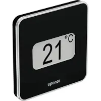 Uponor Smatrix Base T-149 Bus Ruimtethermostaat - Digitaal met E Ink Display & Luchtvochtigheidssensor - Vloerverwarming & Koeling - MPN 1087814 - Zwart