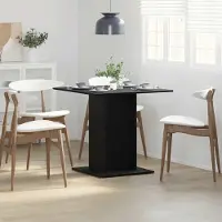 Prolenta Maison Exclusive - Eettafel, zwart, eikenlook, 80x80x75 cm, houtvezel