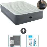 Intex Luchtbed - 2-Persoons - 152 x 203 x 46 cm - Grijs - Inclusief pomp - Hoeslaken en Reparatieset