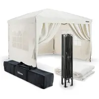 Tristar Haushaltsgeräte Partytent 3x3m - PT-7803 - Easy Up - Met Zijwanden - Waterdicht - inclusief Draagtas - Paviljoen - Opvouwbaar - Beige