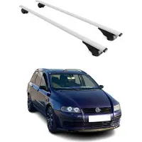 Omtec Draagbalken bagagedrager voor Fiat Stilo 2002-2008, metalen basisdrager, zilver, 2-delig