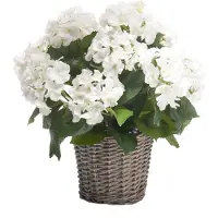 Emerald Kunstplant Witte Hortensia In Mand 45 Cm