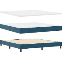 vidaXL Boxspring bed met matras Donkerblauw 180 x 200 cm Fluweel