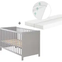 Roba Verstelbaar Co-Slaapbed - 5 Verwijderbare Spijlen - Inclusief Matras 'safe asleep' - 60 x 120 cm (Taupe)