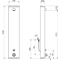 Delabie Openbare Douches SECURITHERM 1220x250x100 mm 792313