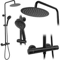 REA Doucheset Vincent Black Met Thermostaat