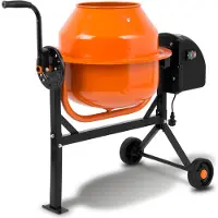 Eberth Betonmixer 65L Elektrisch 220W Stalen trommel Handwiel Brede voetplaat