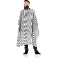 Xanitalia - Hairdressing Cape The Barber Custom Zwart/wit gestreept