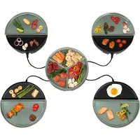 Bourgini Chef's Dinner Party Gourmetstel - Glazed Grey – 4 Personen – Bakplaat – PFAS-vrij – Vaatwasserbestendig - Uitbreidingsset verkrijgbaar