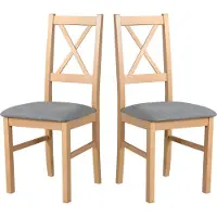 LeafDesign eethoekstoelen hout - Stoel beuken massief - 2 stuks eethoekstoelen - Houten stoel - Stoelen voor eettafel - 2 stuks keukenstoelen, 2x Nilo 10, sonoma