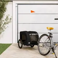 Prolenta Maison Exclusive - Fietsaanhanger voor honden, zwart, gemaakt van Oxford-stof en metaal