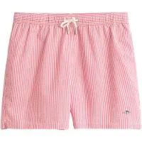 Gant Zwembroek Men Striped Seersucker Rose Red-XL