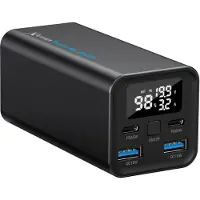 XLayer Powerbank 65W 2 x USB-C 65W, 2 x USB-A QC 18W Zwart