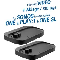 My Wall muurbeugel set voor Sonos PLAY:1, ONE, ONE SL en andere compacte speakers - met extra ruimte / zwart