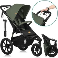Lionelo AZURA driewieler-loopfiets/kinderwagen, geschikt voor kinderen vanaf 6 maanden tot 22 kg. Verstelbare rugleuning tot een ligpositie. Volledige vering. Extra groot zonnedak