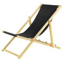 Sonstiges Lehátko, zwarte set van 4 inklapbare houten ligstoelen met veiligheidssysteem. Inklapbare stoel, ligstoel, strandligstoel, tuinligstoel, ligbed