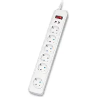 Roline SurgeSecure stekkerdoos 6-voudig, met overspanningsbeveiliging, wit, 1,8 m
