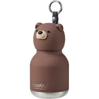 Asobu Mini Bestie Brown Bear Drinkfles Thermofles 200 ml - MINI Besties – Schattige mini thermosfles 200 ml – Dieren drinkfles – BPA-vrij – To go – Cadeautip