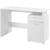 Acaza Bureau - Bureau met Lades - Bureautafel - Wit - 110 x 53 x 75 cm (L x B x H) - Computertafel - Laptoptafel - Bureau Wit met Lades