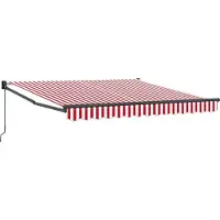 vidaXL Uitschuifbare luifel Rood en Wit 300 x 250 cm