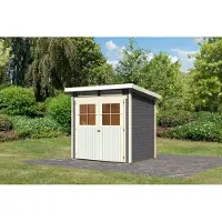 Karibu tuinhuis, berging, model Glücksburg, kleur: terragrond, afmetingen: 203x156x220 cm