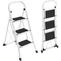 Songmics Huishoudladder 3 treden wit
