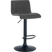 CLP Branford Barkruk - Met rugleuning - Met voetsteun - Metalen frame - zwart/donkergrijs