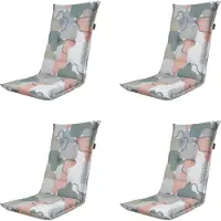Madison tuinstoelkussen hoge rug grafi salmone ca. 123x50 cm set van 4