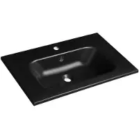Sapho Sidra Cultured Marble Wastafel 71x46cm, zwart mat