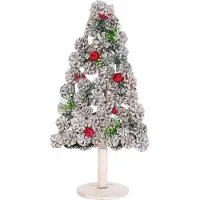 MCW Decoratieve kerstboom -M17, kerstboom kerstversiering, dennenappels hout 60x32x17cm