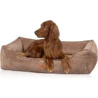Knuffelwuff orthopedisch hondenbed van ribfluweel met handgeweven uiterlijk Nunavut XL 105 x 75 cm bruin