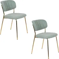 Housecraft living Set van 2 eetkamerstoelen Alina | polyester groen 48x78x56 cm eetkamerstoelen | NADUVI