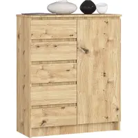 Akord Kommode K80 met 5 Lades en 1 Deur / Furniture Factory / Artisan Eik / 80 x 97 x 35 cm