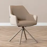 Bronx Scandinavische eetkamerstoel Ida draaibaar gerecyclede stof taupe