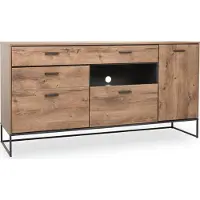 Wohn-Concept Manhattan dressoir van houtmateriaal/metaal Haveleiche cognac/grafiet