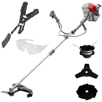 Ikra benzine-bosmaaier IBF 31-4 | 4-takt | draadspoel met een maaibreedte van 43 cm | mes met 3 en 8 tanden, Ø 25,5 cm | veiligheidsbril | schouderrie